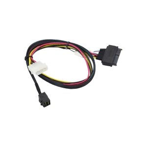 Supermicro Cable CBL-SAST-0957 Copper Cable OCuLink SFF-8611 to U.2 SFF-8639 with 4 Pin Brown Box