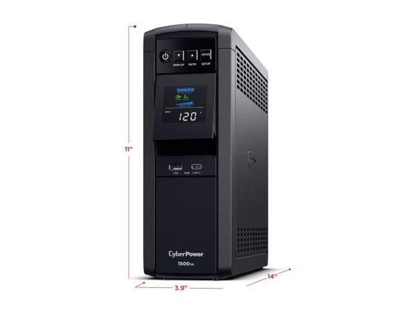 CyberPower CP1500PFCLCD PFC Sinewave UPS System, 1500VA/1000W, 12 Outlets, AVR, Mini Tower - Image 4