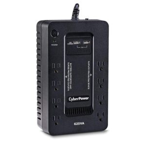 CyberPower ST625U Standby UPS System, 625 VA / 360 Watts, 8 Outlets, 2 USB Charging Ports, Compact