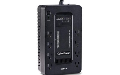 CyberPower ST625U Standby UPS System, 625 VA / 360 Watts, 8 Outlets, 2 USB Charging Ports, Compact