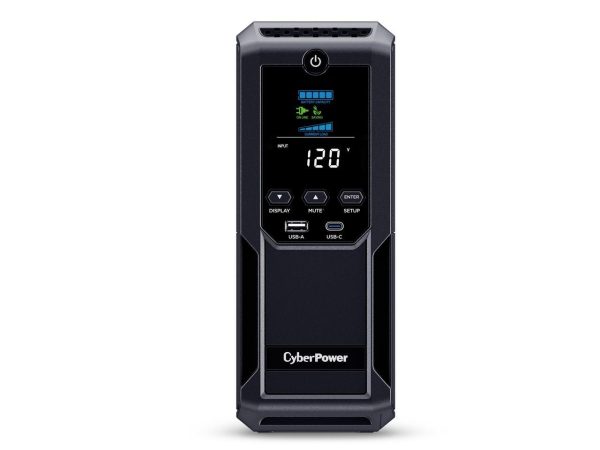 CyberPower Intelligent LCD UPS CP1500AVRLCD3 1500VA/900W, 12 Outlets, 2 USB Ports, AVR, Mini Tower