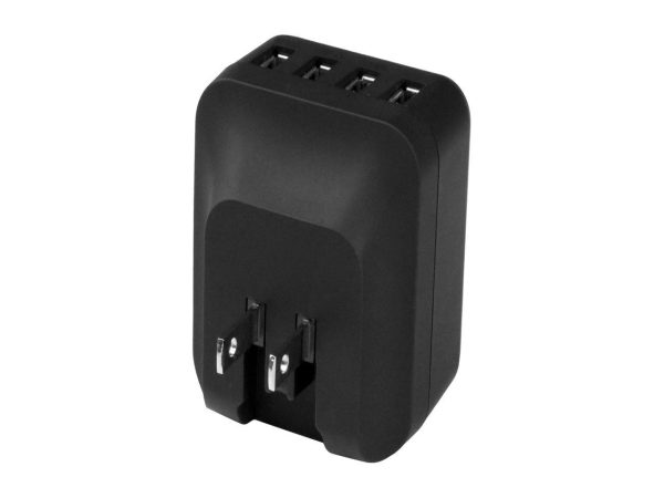 StarTech Travel 4 Port USB Wall Charger with International Power Adapter (USB4PACBK) - Image 2