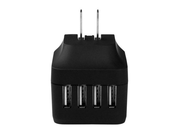 StarTech Travel 4 Port USB Wall Charger with International Power Adapter (USB4PACBK) - Image 3
