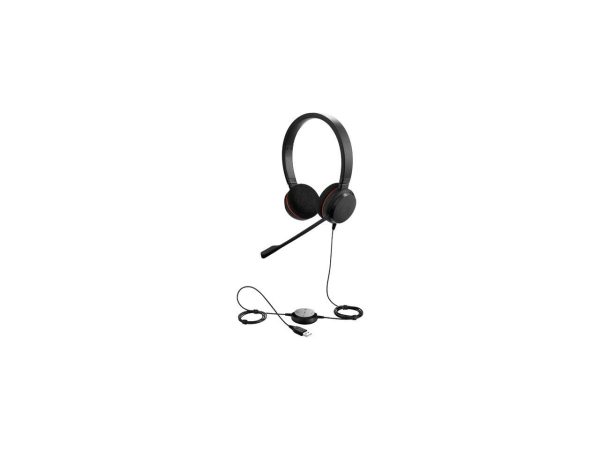 Jabra Evolve 20 UC Stereo Wired Headset / Music Headphones (U.S. Retail Packaging), Black
