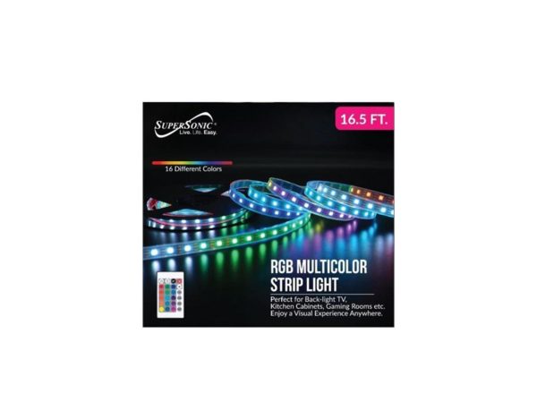 Supersonic SC-6316RGB 16.5 ft. RGB Multicolored Strip Lights - Image 4