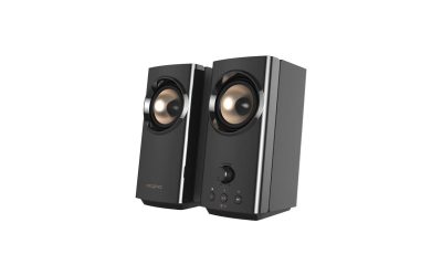 Creative T60 2.0 Compact Hi-Fi Desktop Speakers with Clear Dialog and Surround by Sound Blaster, USB-C Audio, Mic and Headset Ports, Bluetooth 5.0, Up to 60W Peak Power, for Computers and Laptops