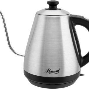 Rosewill Pour-Over Electric Gooseneck Kettle, 1L, Kettle for Coffee and Tea, LED Display, Temperature Settings, Auto Shut-Off, Keep Warm, Rapid Boiling, Stainless Steel - (RHKT-17002)