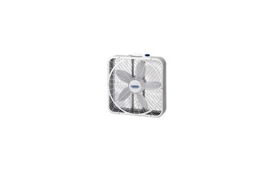 Lasko 20″ Weather-Shield Performance Box Fan, White 3720