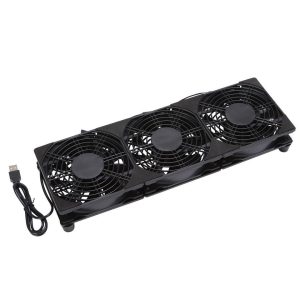 3x120mm 360mm 5V USB Powered Cooling Fan for Router Rack DIY Audio Video Network Cabinet Server Cooling Projects and Equipment Workstation Mining Machine Laptop Cooling Fan Stand