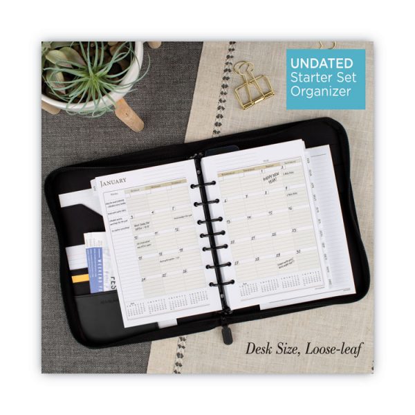 Black Leather Planner/organizer Starter Set, 8.5 X 5.5, Black Cover, 12-Month (jan To Dec): Undated - Image 5