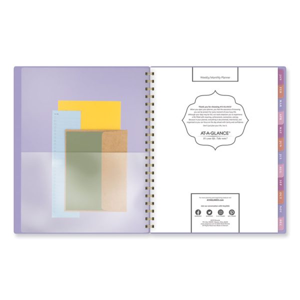 Badge Geo Weekly/Monthly Planner, Geometric Artwork, 11 x 9.25, Purple/White/Gold Cover, 13-Month (Jan to Jan): 2024 to 2025 - Image 4