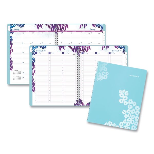 Wild Washes Weekly/Monthly Planner, Wild Washes Flora/Fauna Artwork, 11 x 8.5, Blue Cover, 13-Month (Jan to Jan): 2024-2025