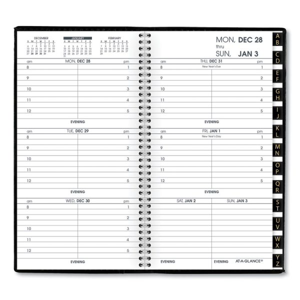 Compact Weekly Appointment Book, 6.25 x 3.25, Black Cover, 12-Month (Jan to Dec): 2024 - Image 2