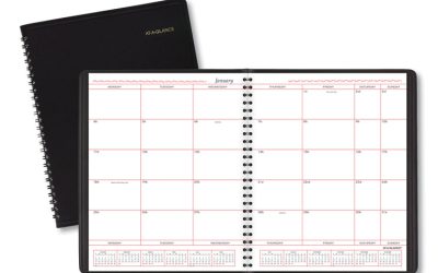 Monthly Planner in Business Week Format, 10 x 8, Black Cover, 12-Month (Jan to Dec): 2024