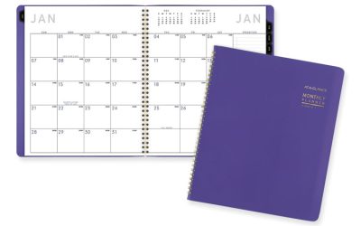Contemporary Monthly Planner, 11.38 x 9.63, Purple Cover, 12-Month (Jan to Dec): 2024