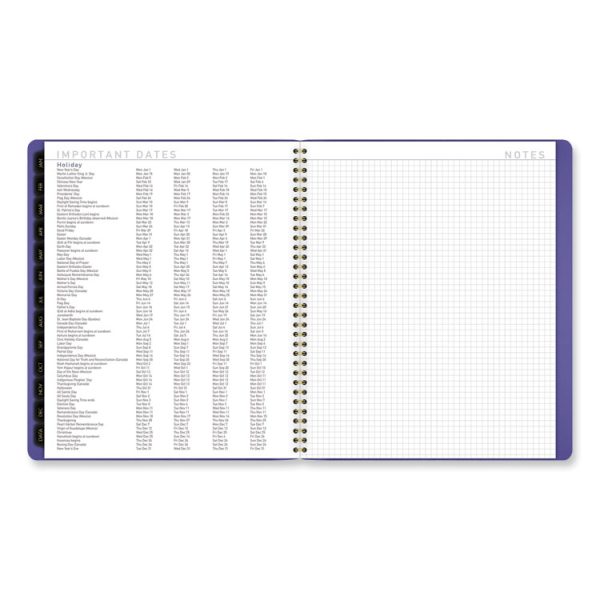 Contemporary Monthly Planner, 11.38 x 9.63, Purple Cover, 12-Month (Jan to Dec): 2024 - Image 4