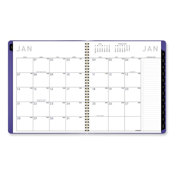 Contemporary Monthly Planner, 11.38 x 9.63, Purple Cover, 12-Month (Jan to Dec): 2024 - Image 6