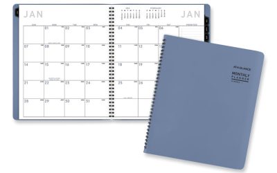 Contemporary Monthly Planner, 11.38 x 9.63, Blue Cover, 12-Month (Jan to Dec): 2024