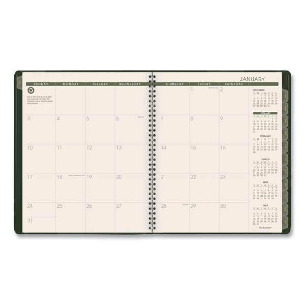 Recycled Monthly Planner, 11 x 9, Green Cover, 13-Month (Jan to Jan): 2024 to 2025 - Image 2