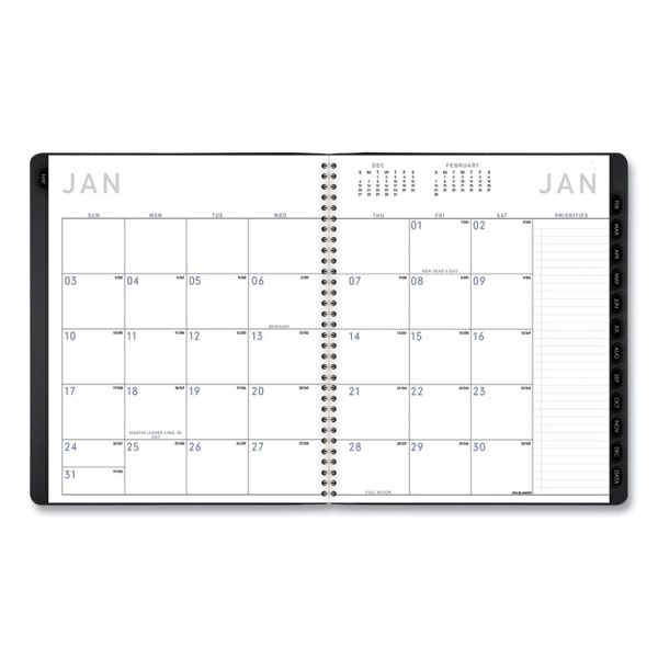 Contemporary Monthly Planner, Premium Paper, 11 x 9, Black Cover, 12-Month (Jan to Dec): 2024 - Image 2