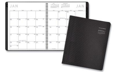 Contemporary Monthly Planner, Premium Paper, 11 x 9, Graphite Cover, 12-Month (Jan to Dec): 2024