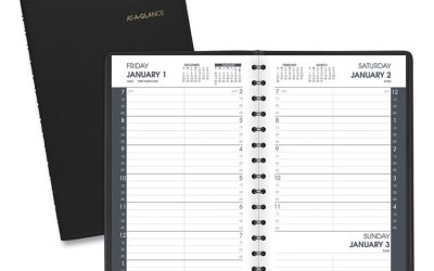 Daily Appointment Book with 15-Minute Appointments, One Day/Page: Mon to Sun, 8 x 5, Black Cover, 12-Month (Jan to Dec): 2024