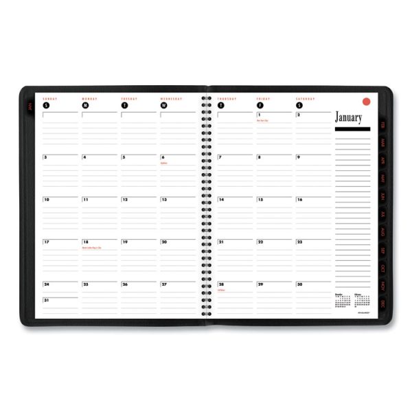 800 Range Weekly/Monthly Appointment Book, 11 x 8.25, Black Cover, 12-Month (Jan to Dec): 2024 - Image 4