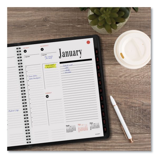 800 Range Weekly/Monthly Appointment Book, 11 x 8.25, Black Cover, 12-Month (Jan to Dec): 2024 - Image 6