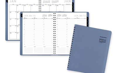 Contemporary Weekly/Monthly Planner, 11.38 x 9, Slate Blue Cover, 12-Month (Jan to Dec): 2024