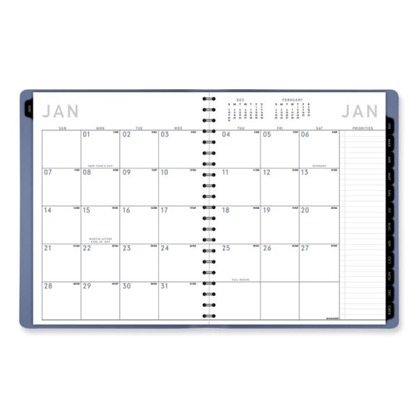 Contemporary Weekly/Monthly Planner, 11.38 x 9, Slate Blue Cover, 12-Month (Jan to Dec): 2024 - Image 4