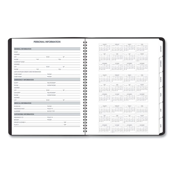 Triple View Weekly Vertical-Column Format Appointment Book, 11 x 8.25, Black Cover, 12-Month (Jan to Dec): 2024 - Image 5