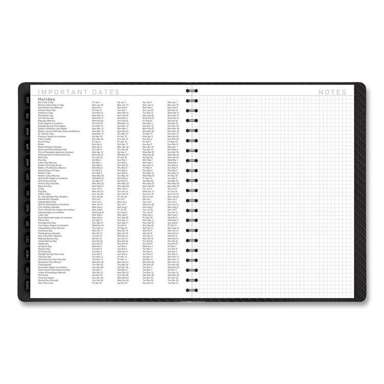 Contemporary Weekly/Monthly Planner, Vertical-Column Format, 11 x 8.25, Graphite Cover, 12-Month (Jan to Dec): 2024 - Image 7