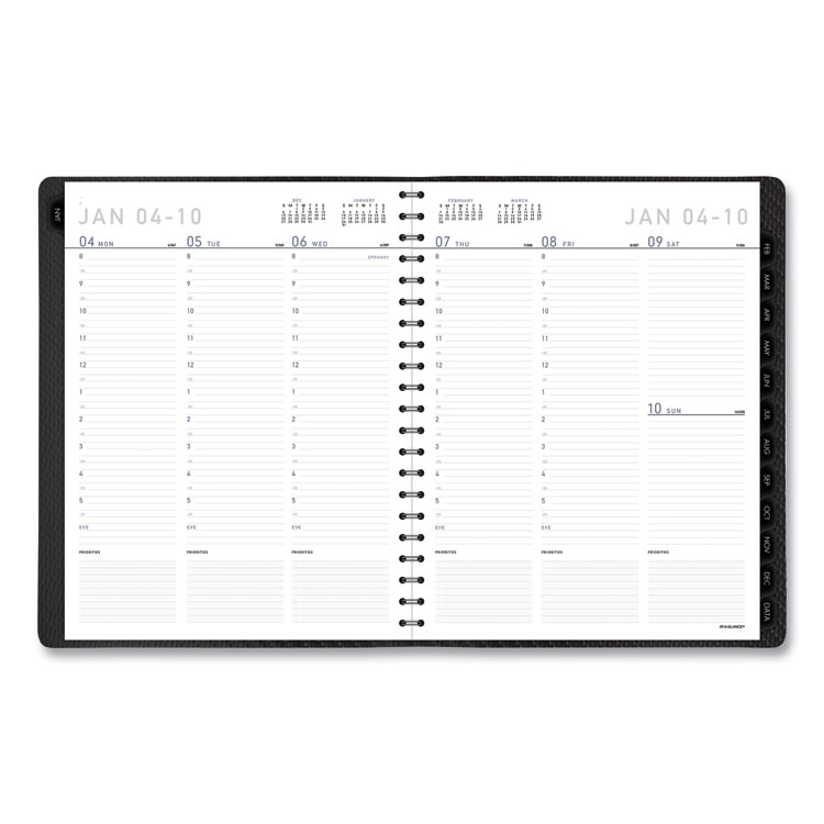 Contemporary Weekly/Monthly Planner, Vertical-Column Format, 11 x 8.25, Graphite Cover, 12-Month (Jan to Dec): 2024 - Image 2