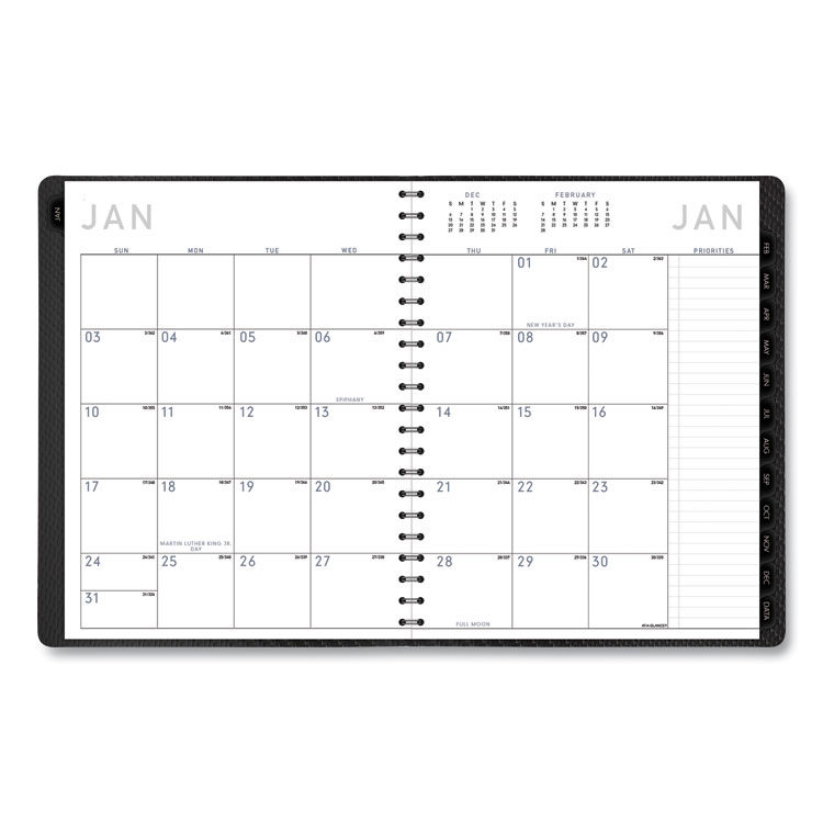Contemporary Weekly/Monthly Planner, Vertical-Column Format, 11 x 8.25, Graphite Cover, 12-Month (Jan to Dec): 2024 - Image 3
