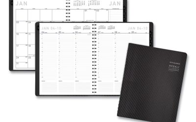 Contemporary Weekly/Monthly Planner, Vertical-Column Format, 11 x 8.25, Graphite Cover, 12-Month (Jan to Dec): 2024