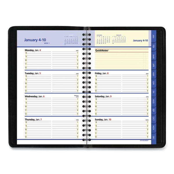 QuickNotes Weekly Block Format Appointment Book, 8.5 x 5.5, Black Cover, 12-Month (Jan to Dec): 2024 - Image 2