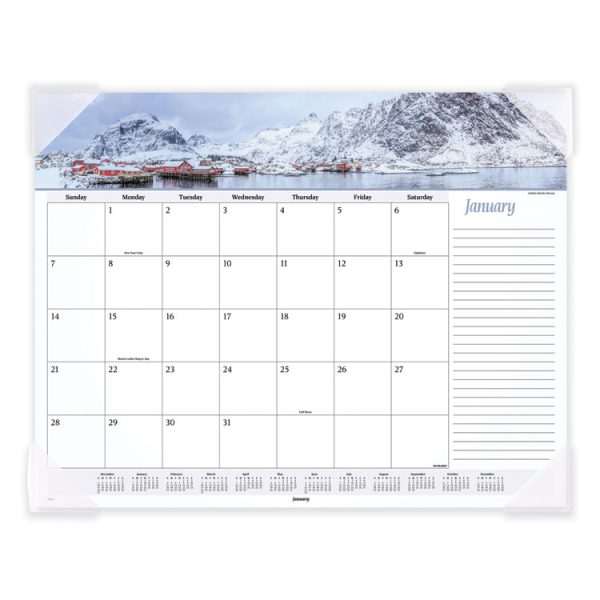 Seascape Panoramic Desk Pad, Seascape Panoramic Photography, 22 x 17, White Sheets, Clear Corners, 12-Month (Jan-Dec): 2024 - Image 2