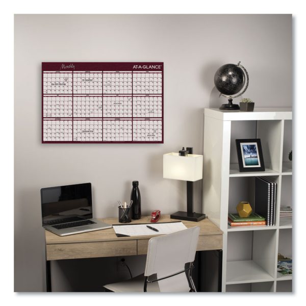 Reversible Horizontal Erasable Wall Planner, 48 x 32, Assorted Sheet Colors, 12-Month (Jan to Dec): 2024 - Image 4