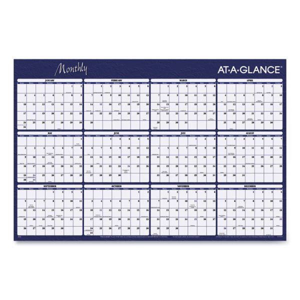 Reversible Horizontal Erasable Wall Planner, 48 x 32, Assorted Sheet Colors, 12-Month (Jan to Dec): 2024 - Image 2