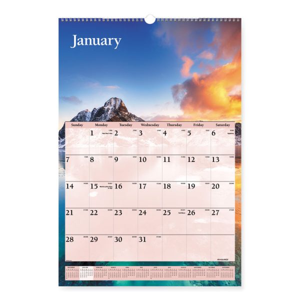Scenic Monthly Wall Calendar, Scenic Landscape Photography, 15.5 x 22.75, White/Multicolor Sheets, 12-Month (Jan-Dec): 2024 - Image 2