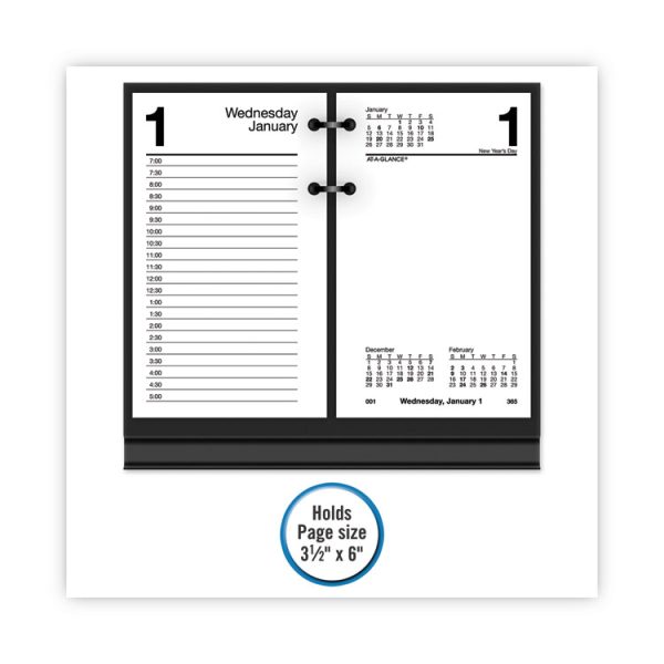 Desk Calendar Base for Loose-Leaf Refill, 3.5 x 6, Black - Image 6