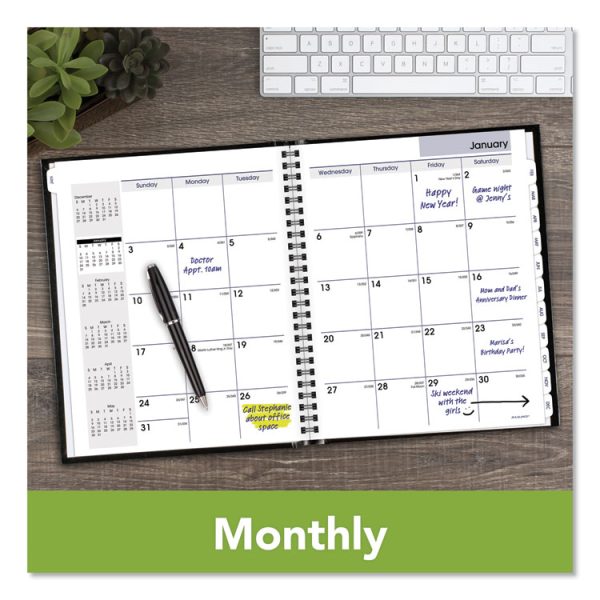 DayMinder Hard-Cover Monthly Planner with Memo Section, 8.5 x 7, Black Cover, 12-Month (Jan to Dec): 2024 - Image 6