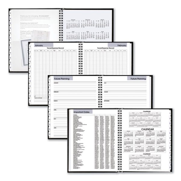 DayMinder Hard-Cover Monthly Planner with Memo Section, 8.5 x 7, Black Cover, 12-Month (Jan to Dec): 2024 - Image 4