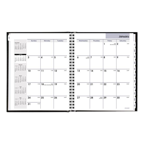 DayMinder Hard-Cover Monthly Planner with Memo Section, 8.5 x 7, Black Cover, 12-Month (Jan to Dec): 2024 - Image 2