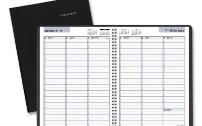 DayMinder Weekly Appointment Book, Vertical-Column Format, 11 x 8, Black Cover, 12-Month (Jan to Dec): 2024