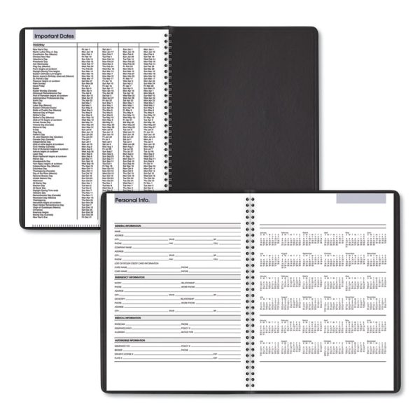 DayMinder Weekly Appointment Book, Vertical-Column Format, 11 x 8, Black Cover, 12-Month (Jan to Dec): 2024 - Image 4