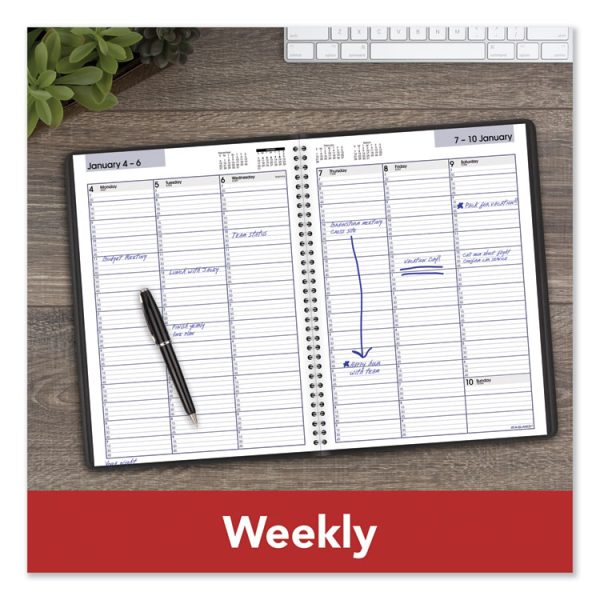 DayMinder Weekly Appointment Book, Vertical-Column Format, 11 x 8, Black Cover, 12-Month (Jan to Dec): 2024 - Image 6