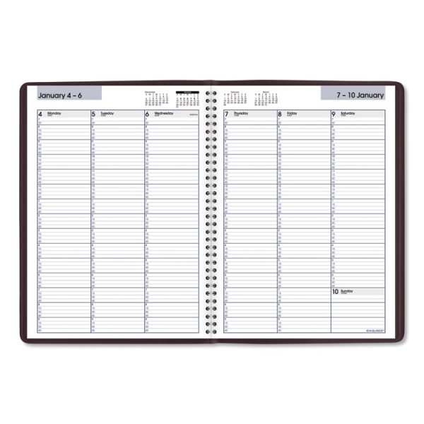 DayMinder Weekly Appointment Book, Vertical-Column Format, 11 x 8, Burgundy Cover, 12-Month (Jan to Dec): 2024 - Image 2