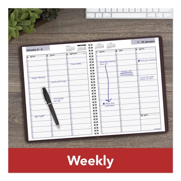 DayMinder Weekly Appointment Book, Vertical-Column Format, 11 x 8, Burgundy Cover, 12-Month (Jan to Dec): 2024 - Image 6