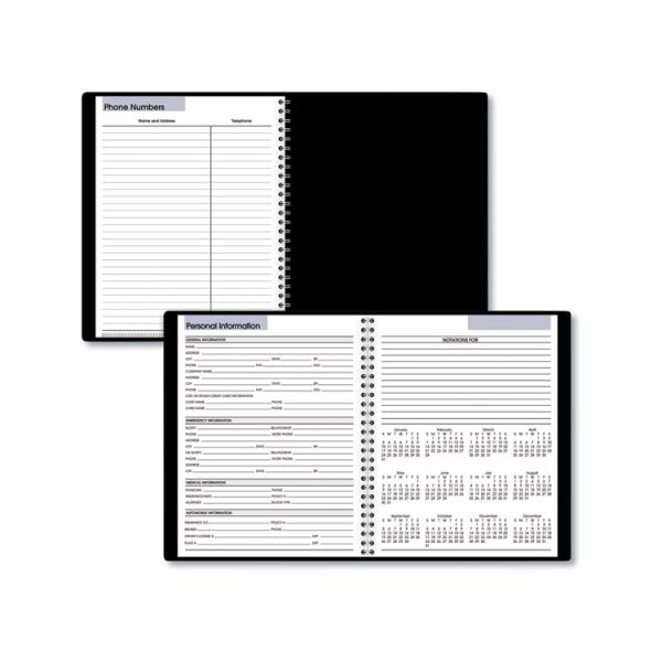 DayMinder Open-Schedule Weekly Appointment Book, 8.75 x 7, Black Cover, 12-Month (Jan to Dec): 2024 - Image 4